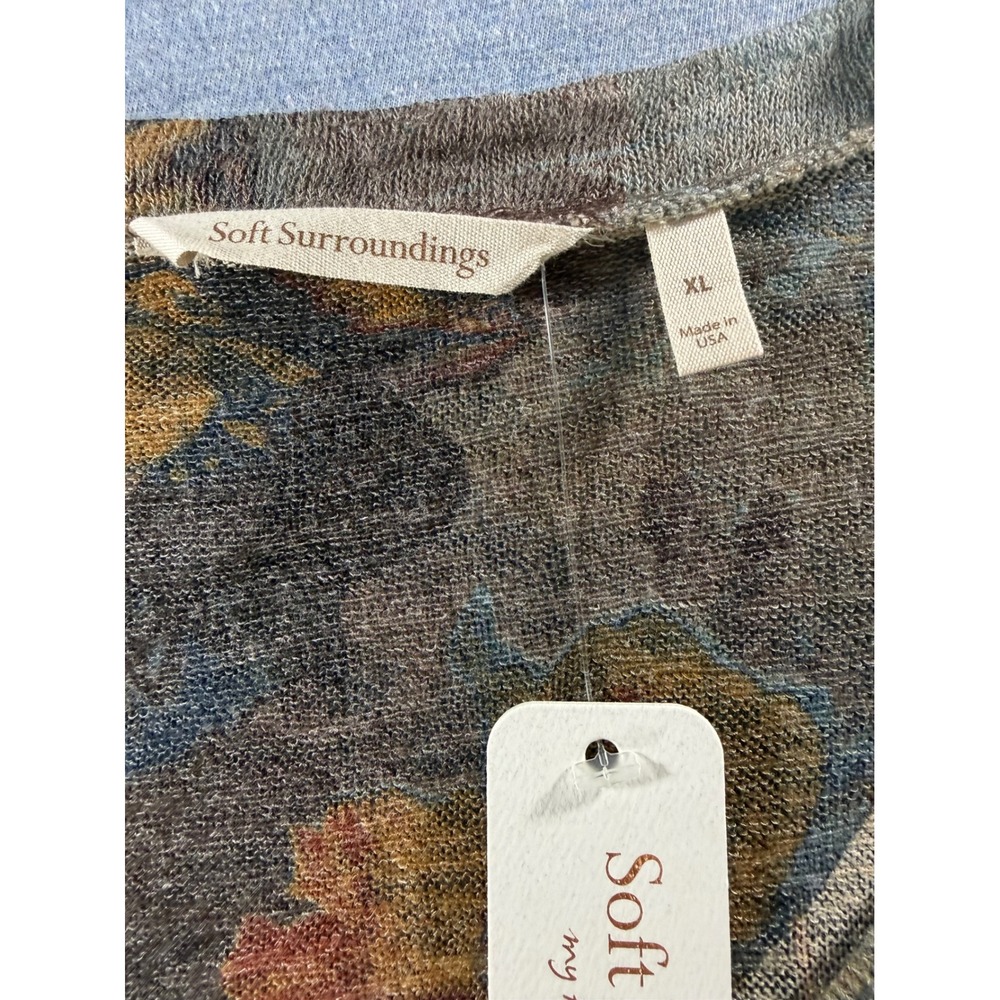 Soft Surroundings Artesia Tunic XL Heavenly Soft Floral Scoop Neck 2AV3280901 - Picture 3 of 7